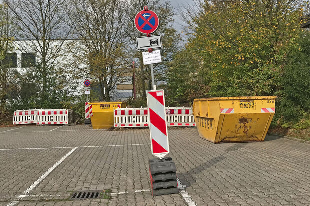 Der POP-Standort in Wickede auf dem Parkplatz der Gerken-Sporthalle an der Hövelstraße FOTO: ANDREAS DUNKER