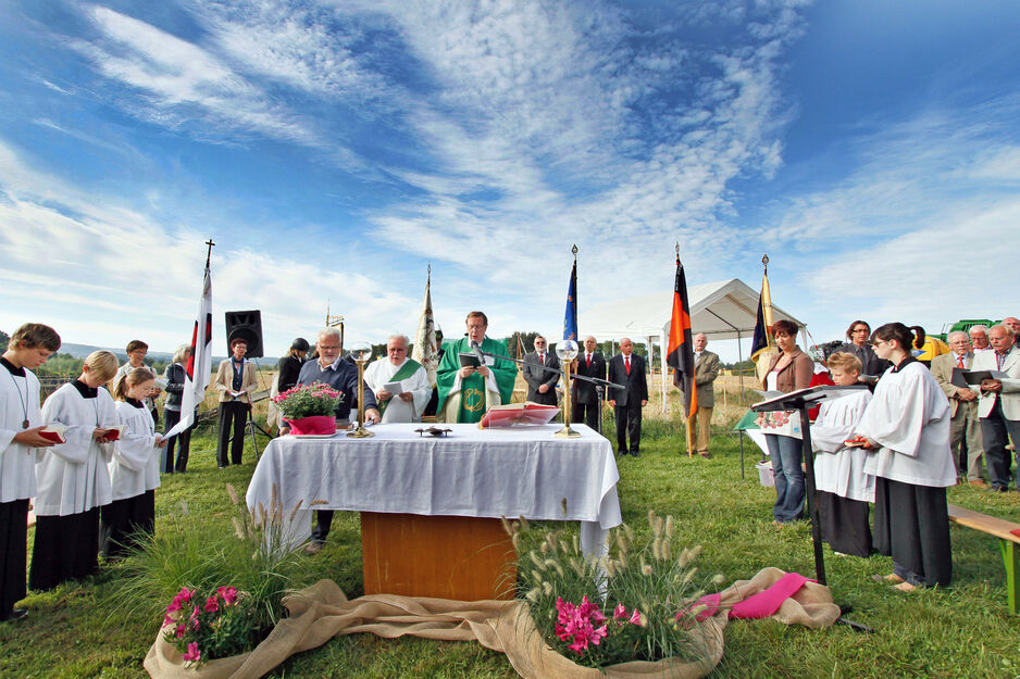Gottesdienst beim großen Dorffest des Fördervereins Dorf Wiehagen am 2. September 2012 auf dem Fischhof Baumüller ARCHIVFOTO: ANDREAS DUNKER
