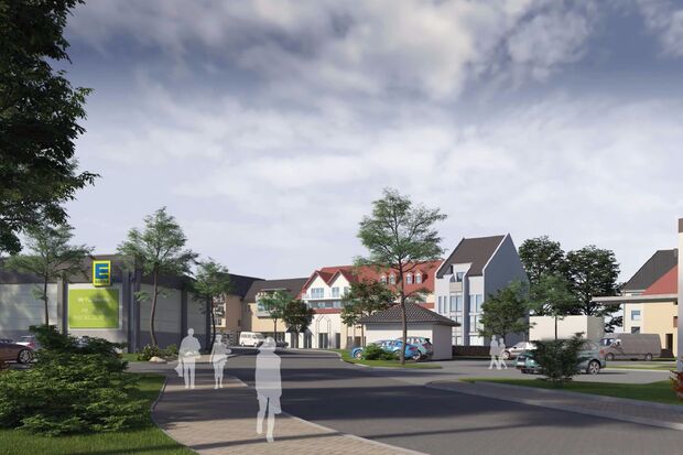 Das neue E-Center in einer fotorealistischen Projektion QUELLE: GEMEINDE