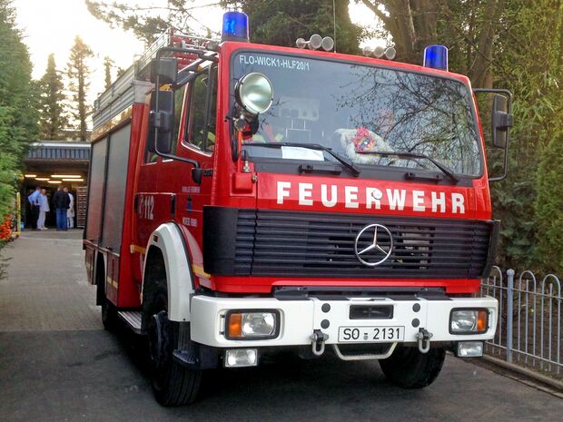 Fahrzeug der Feuerwehr in der Westerhaar FOTO: ANDREAS DUNKER
