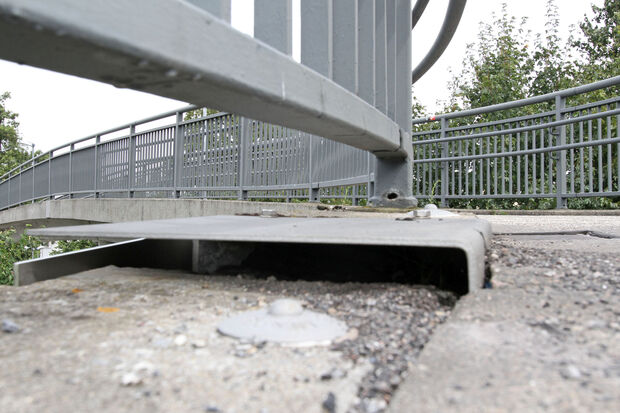 Die Senkung ist mit bloßen Auge bereits deutlich sichtbar. FOTO: ANDREAS DUNKER