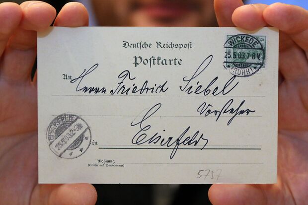 Heute steht hier auch Text – damals nur Adressdaten FOTO: ANDREAS DUNKER