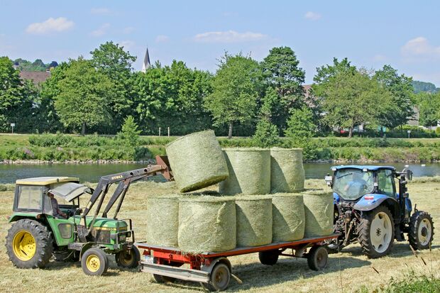 Heu-Ernte auf den Ruhrwiesen in Wickede FOTO: ANDREAS DUNKER