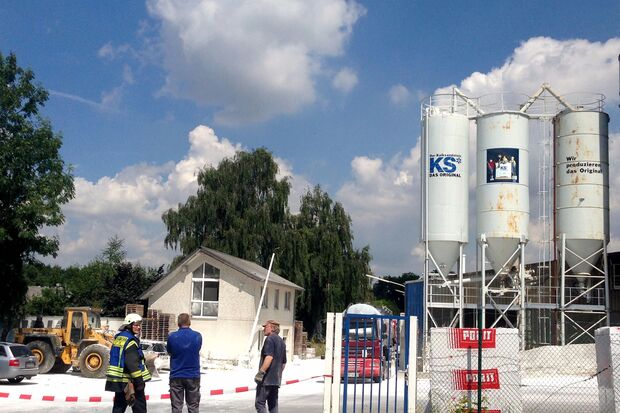 Das Kalksandsteinwerk im Industriegebiet in Wickede nach dem Unglücksfall FOTO: CARINA WESTERWELLE